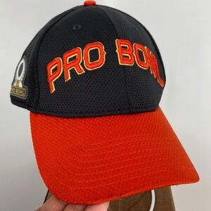 New Era NFL Pro Bowl Cap Orange Black Size M-L Football Embroidered Patch Vented